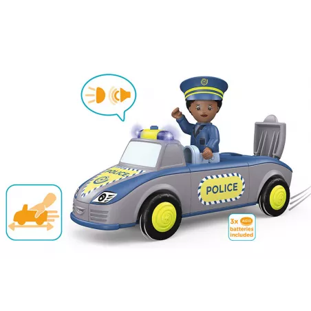 Vehículo de policía de juguete modular Tom de Confianza con luces y sonidos para niños.