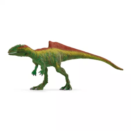 Dinosaurio Concavenator de Schleich con mandíbula articulada y joroba roja de juguete.