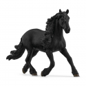 Semental frisón de Schleich, figura de juguete de caballo negro realista para coleccionar y jugar.