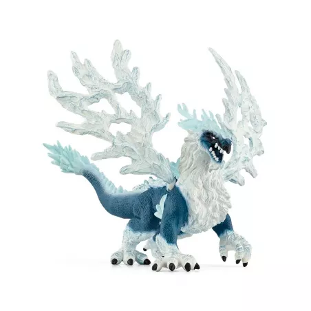 Figura de juguete del dragón de hielo de Eldrador con detalles realistas.