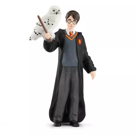 Figura de colección Schleich de Harry Potter con su lechuza Hedwig pintada a mano.