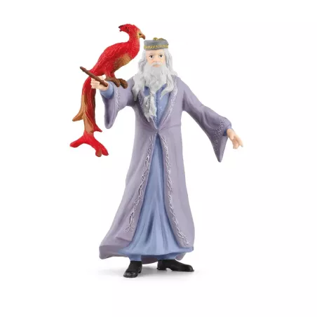 Figura coleccionable Schleich de Albus Dumbledore con su fénix Fawkes de Harry Potter.