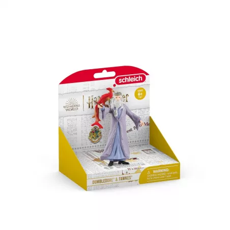 Figura coleccionable Schleich de Albus Dumbledore con su fénix Fawkes de Harry Potter.