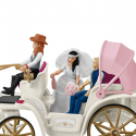 Carruaje nupcial de juguete Schleich con figuras de Emily, Toby y caballo lipizano
