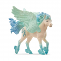 Figura de potro unicornio Stormy con alas azules y crin brillante