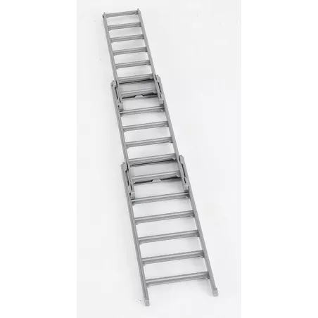 Escalera de juguete a escala 1:16 de plástico resistente para dioramas y escenarios de construcción.