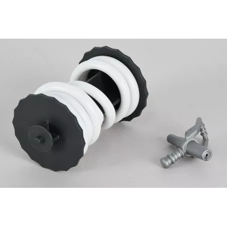 Carrete con manguera y lanza de chorro a escala 1:16, accesorio Bruder para camiones de bomberos de juguete.