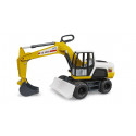 Excavadora móvil ROADMAX de Bruder, juguete infantil con brazo articulado funcional y cabina giratoria.