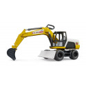 Excavadora móvil ROADMAX de Bruder, juguete infantil con brazo articulado funcional y cabina giratoria.