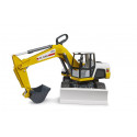 Excavadora móvil ROADMAX de Bruder, juguete infantil con brazo articulado funcional y cabina giratoria.