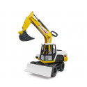 Excavadora móvil ROADMAX de Bruder, juguete infantil con brazo articulado funcional y cabina giratoria.