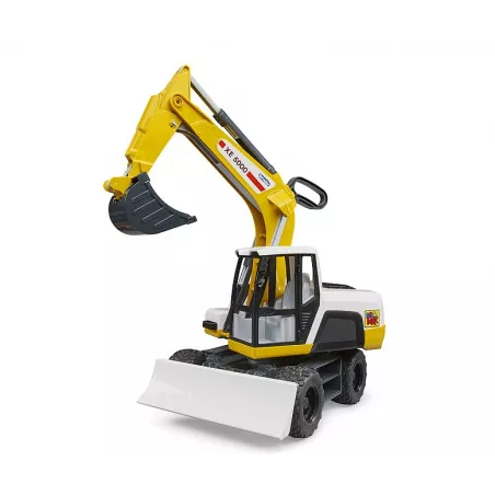 Excavadora móvil ROADMAX de Bruder, juguete infantil con brazo articulado funcional y cabina giratoria.