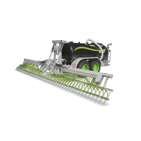 Remolque cisterna Fliegl de Bruder a escala 1:16 con mangueras plegables para tractores de juguete.