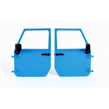 Puertas de repuesto azules para Jeep Wrangler Rubicon de Bruder a escala 1:16.