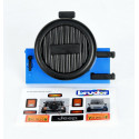 Portón trasero azul con funda de rueda de repuesto para Jeep Wrangler Rubicon Bruder escala 1:16.