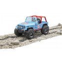 Jeep Cross Racer azul de juguete Bruder a escala 1:16 con puertas y capó que se abren.