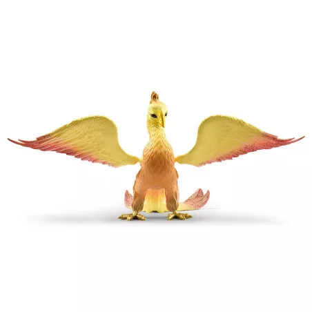 Figura de juguete del Fénix de Schleich con alas desplegadas y plumaje radiante de la colección Bayala.
