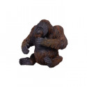 Figura de orangután Mojo pintada a mano con detalles realistas para coleccionistas y educación.
