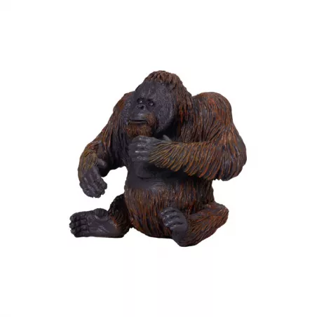 Figura de orangután Mojo pintada a mano con detalles realistas para coleccionistas y educación.