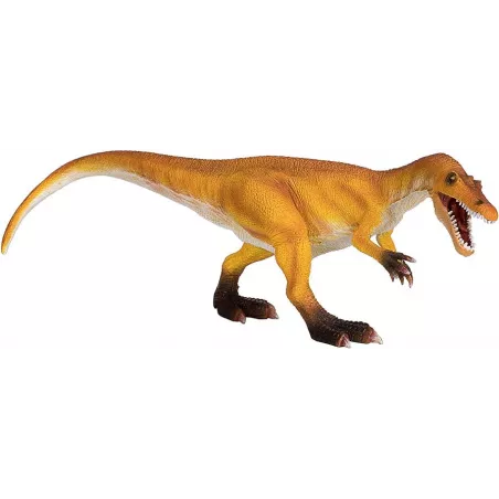 Figura de dinosaurio Baryonyx Deluxe amarillo con base estable para coleccionistas.