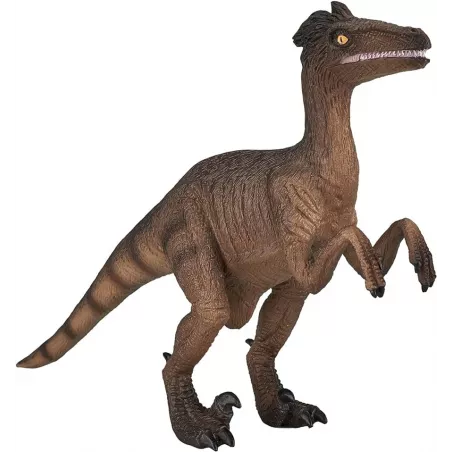 Figura de juguete de Velociraptor de Mojo con detalles realistas y anatómicos para coleccionistas.