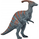 Figura realista de dinosaurio Parasaurolophus con cresta distintiva y textura detallada para coleccionistas.