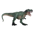 Figura detallada de T-Rex verde en actitud de caza, ideal para coleccionistas de dinosaurios.
