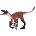 Figura de juguete de dinosaurio Troodon de Mojo con mandíbula móvil articulada y detalles realistas pintados a mano.