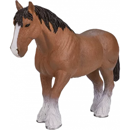 Figura de juguete de caballo Clydesdale marrón percherón de la marca Mojo