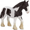 Figura realista de caballo Clydesdale negro y blanco marca Mojo para coleccionistas y juego.