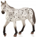 Figura de colección de caballo semental Appaloosa pintada a mano con detalles realistas.