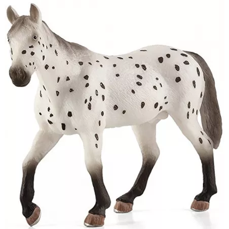 Figura de colección de caballo semental Appaloosa pintada a mano con detalles realistas.