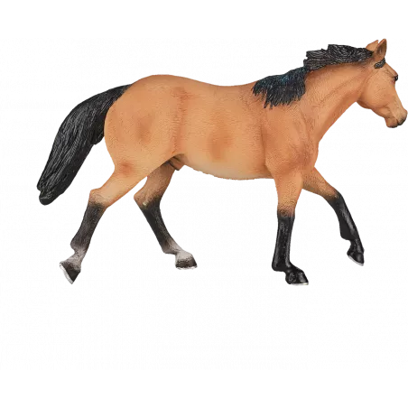Caballo marrón de juguete realista marca Mojo esculpido al detalle para coleccionistas.