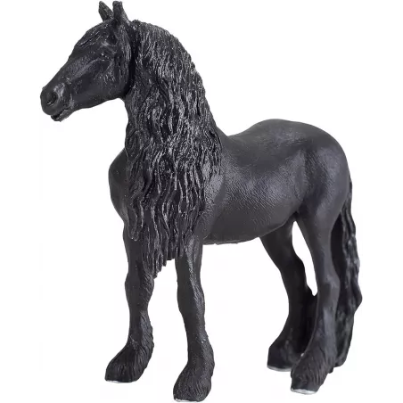 Caballo castrado frisón de juguete Mojo 387240 con detalles realistas y pelaje negro.