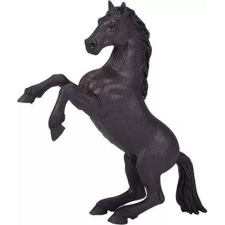 Figura realista de caballo Mustang negro de Mojo en movimiento para juego y exhibición.