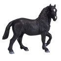 Figura realista de caballo percherón de la marca Mojo con detalles anatómicos y musculatura imponente.