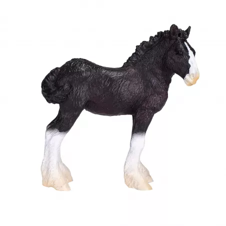 Potro de caballo Comarca negro de juguete marca Mojo esculpido y pintado a mano.