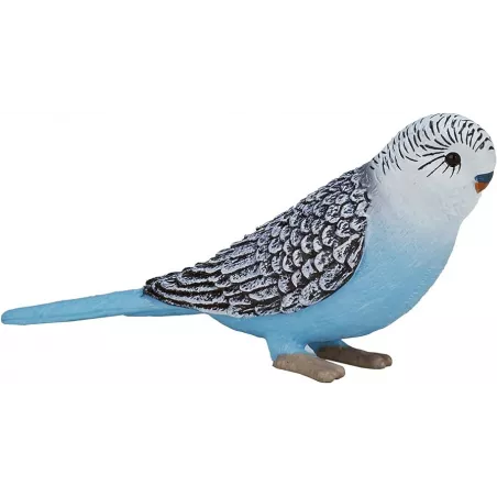 Figura decorativa de periquito azul con diseño realista y detallado para decoración de interiores.