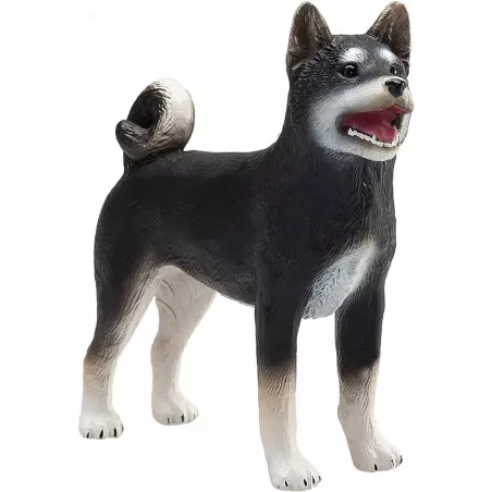Figura detallada y realista de perro Shiba Inu para decoración y coleccionistas.