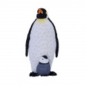 Figura realista de pingüino emperador con sus crías de la marca Mojo para coleccionistas.