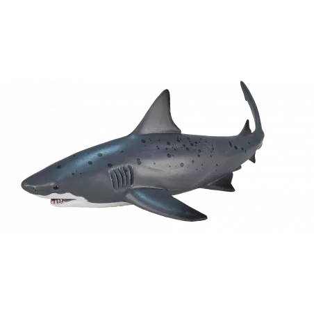 Figura realista de tiburón toro Mojo de 15x25x20 cm para coleccionistas y juego educativo.