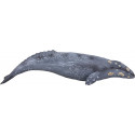Figura realista de ballena gris para decoración y coleccionismo, con acabados detallados.
