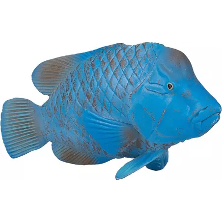 Figura realista de pez Groper azul para coleccionistas y decoración marina.