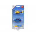 Set de 3 vehículos SIKU: helicóptero Eurocopter EC 135, buggy HAZ y avión Cessna Skyhawk.