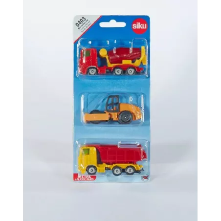 Juego de construcción infantil SIKU de 3 piezas de alta resistencia para desarrollo cognitivo.