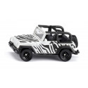 Jeep Wrangler Safari de juguete Siku, miniatura metálica todoterreno con ruedas grandes y enganche.