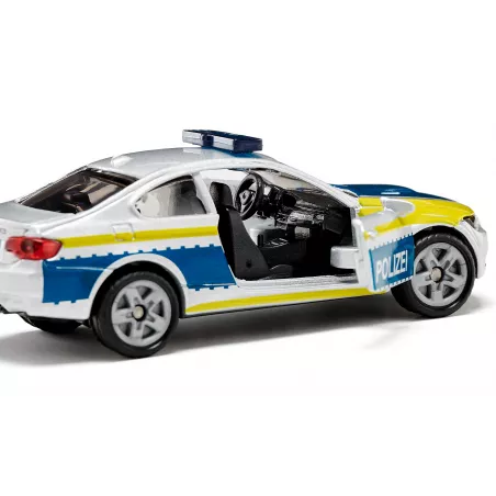 Coche de policía de juguete BMW M3 Coupé de Siku, miniatura metálica con puertas practicables.