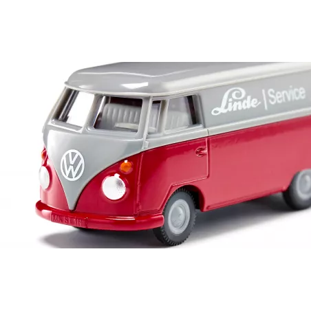Furgoneta miniatura Volkswagen T1 gris rojizo de metal Siku con puertas practicables