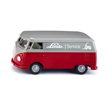 Furgoneta miniatura Volkswagen T1 gris rojizo de metal Siku con puertas practicables