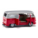 Furgoneta miniatura Volkswagen T1 gris rojizo de metal Siku con puertas practicables